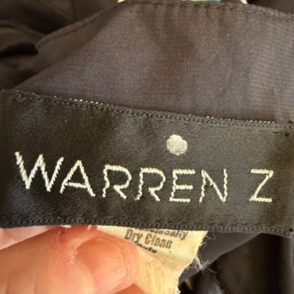 WARREN Z Color Block SILK DRESS Long Sleeve below the knee in length - Picture 3 of 5